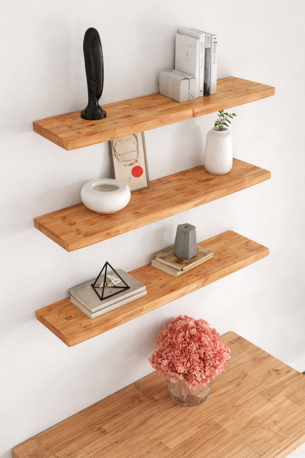 Solid Wood Butcher Block Shelf 48 in W x 12 in D x 1 5 in H Unfinished Birch