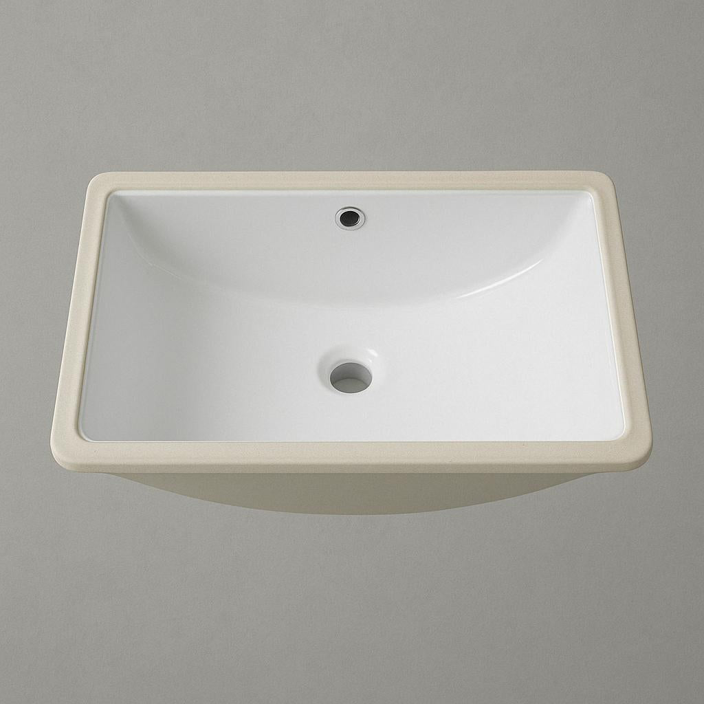 18 in. Rectangular Undermount Porcelain Ceramic Vanity Vessel Sink in White 810054767169 LORDEAR