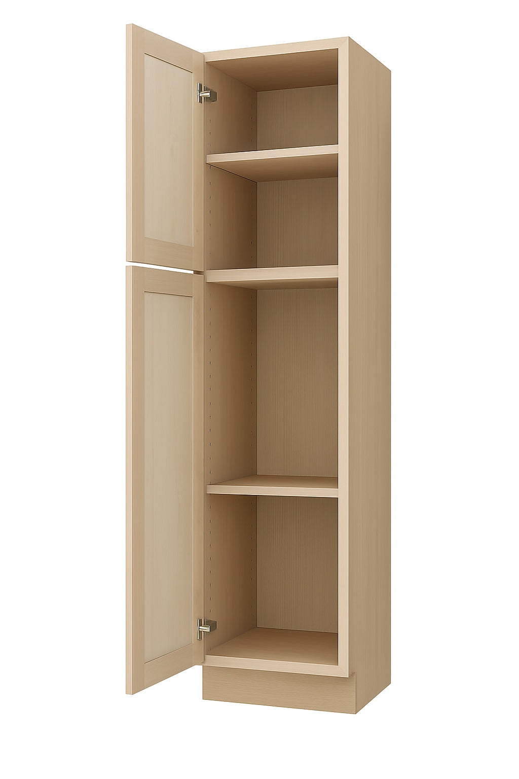 Hampton Bay 18 in W x 24 in D x 90 in H Assembled Pantry Kitchen Cabinet in Unfinished with Recessed Panel