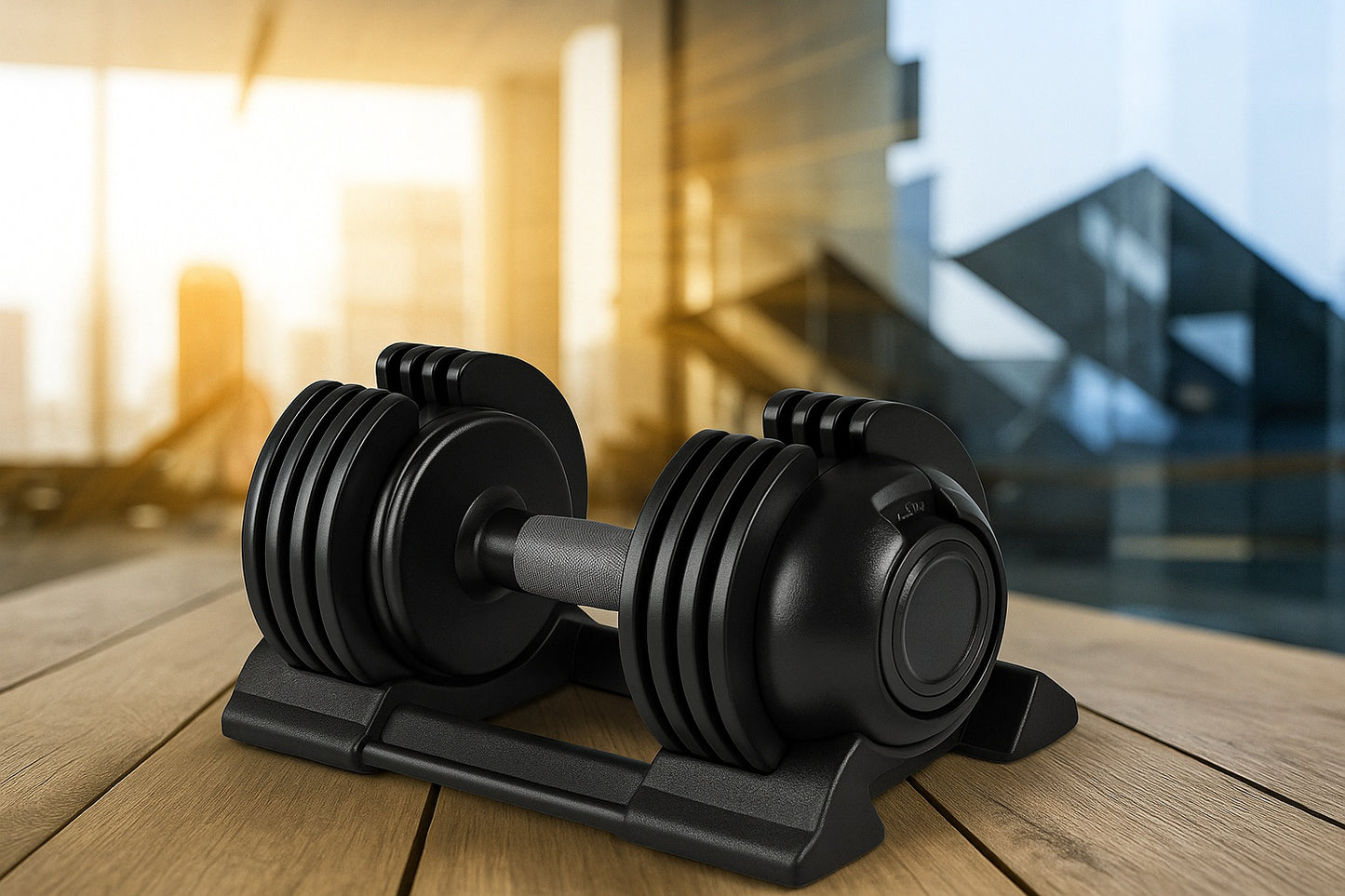 Kahomvis Adjustable Dumbbell Total 52 lbs Black Steel Adjustable Dumbbell with Non Slip Handle