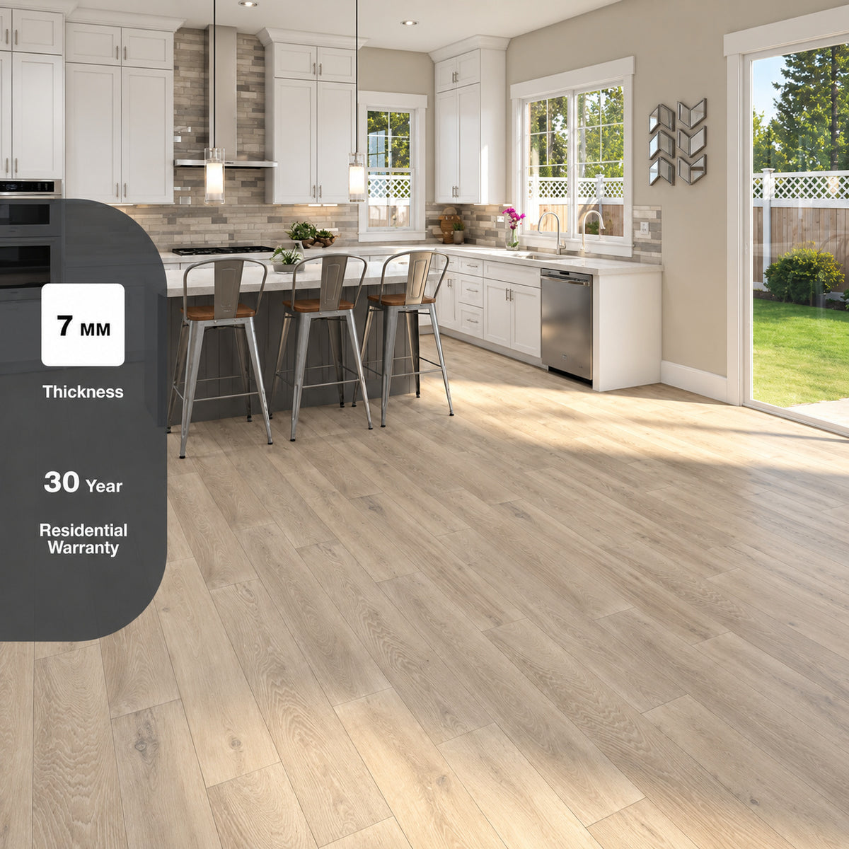 TrafficMaster Camden Lake Oak 7 mm T x 8 in W Laminate Wood Flooring 23 9 sqft case 360731 2K320
