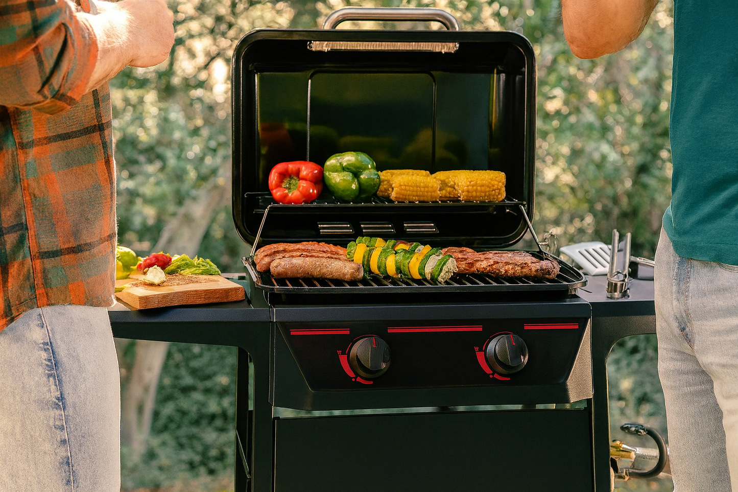 Megamaster 2-Burner Propane Gas Grill in Black