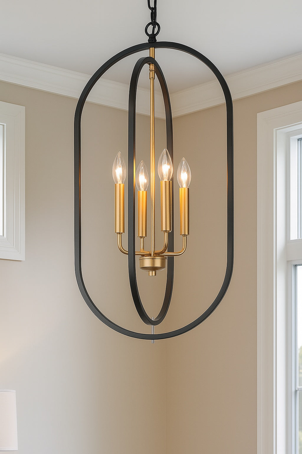 4 Light Farmhouse Lantern Dark Gold Dining Room Chandelier Mid Century Modern Chandelier Black Cage Pendant Light Z P8IEFYII 4824