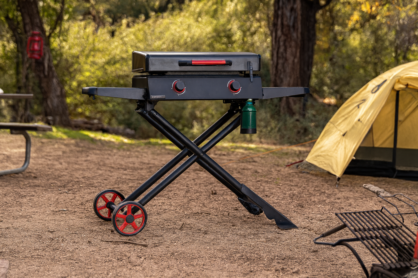 Nexgrill Daytona 2 Burner Propane Gas Grill 21 in Flat Top Griddle with Foldable Cart in Black