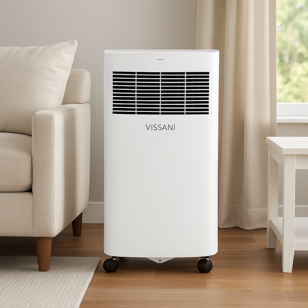 Vissani 5,000 (DOE) BTU 115-Volt Portable Air Conditioner for 150 sq. ft. Rooms Dehumidifies and Remote in White