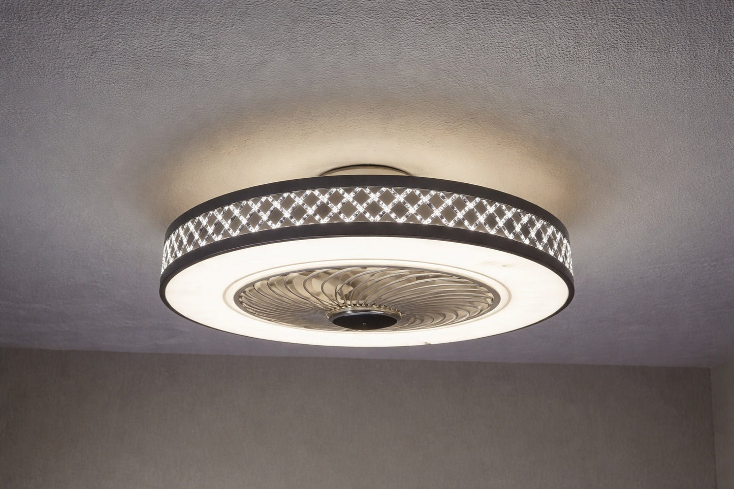 20 4 in Round White Indoor Integrated LED Ceiling Fan with Remote for Kids Room Bedroom
