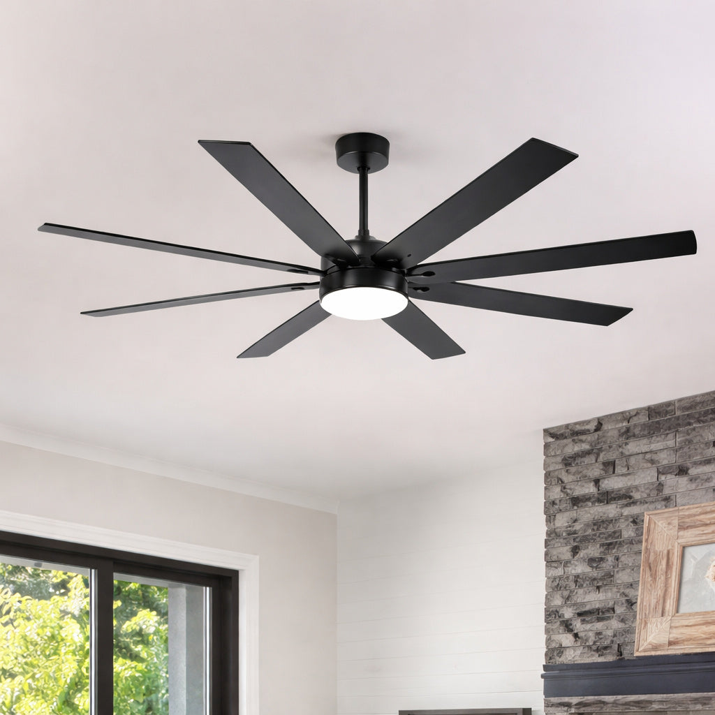 Home Decorators Collection Kensgrove II 72 in Smart Indoor Outdoor Matte Black Ceiling Fan with Remote Included Powered by Hubspace