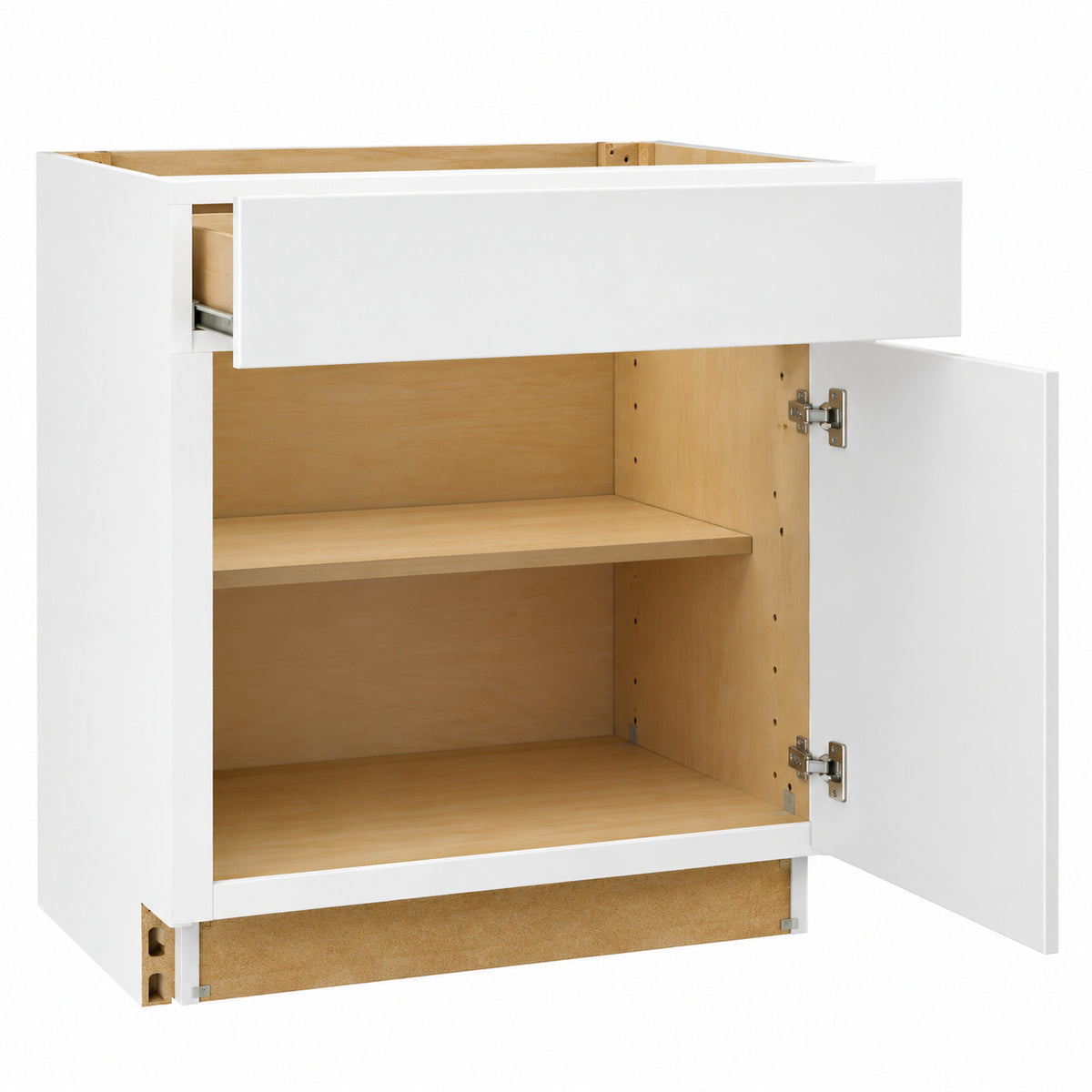 Hampton Bay Shaker 30 in W x 24 in D x 34 5 in H Assembled Base Kitchen Cabinet in Satin White KB30 SSW
