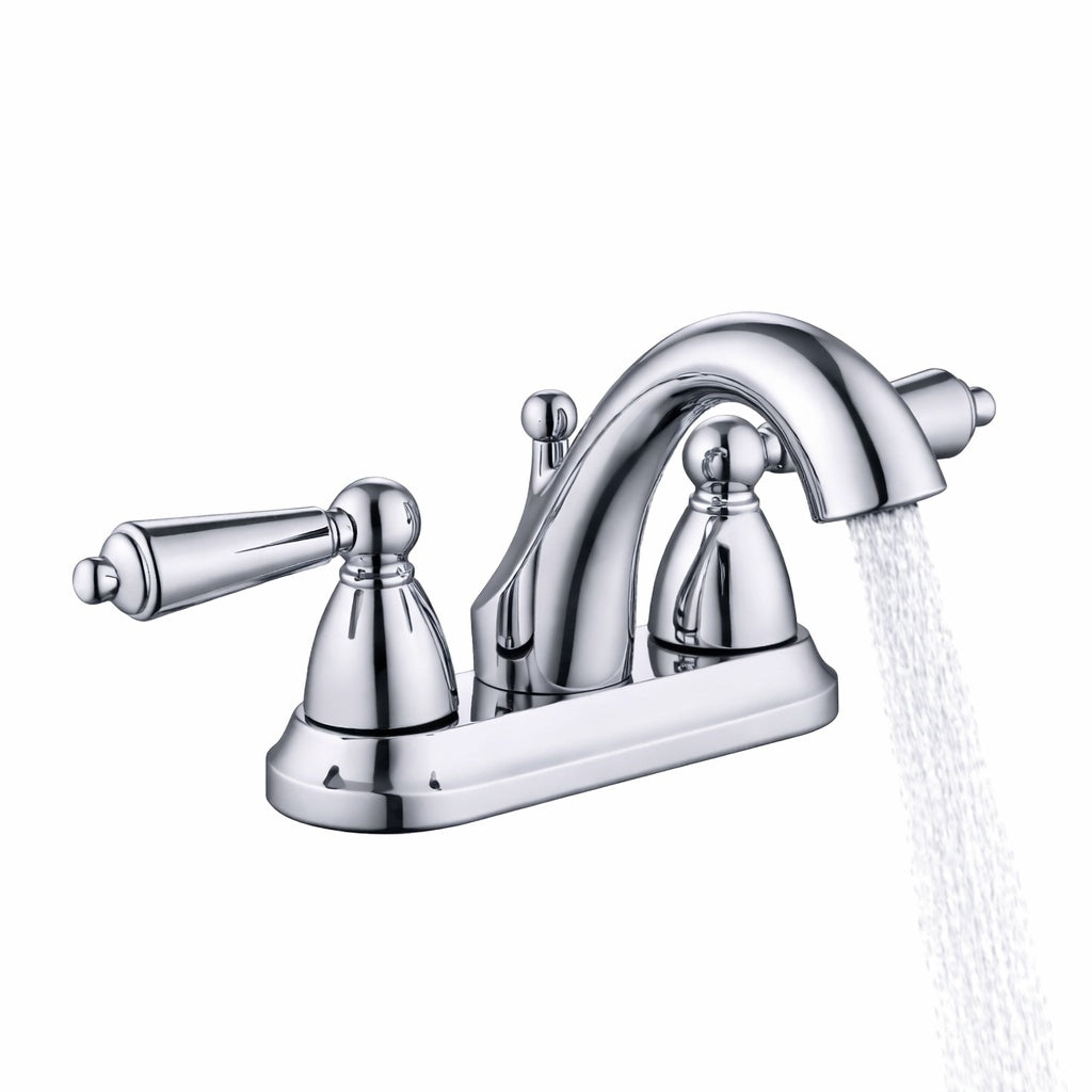 Glacier Bay Teapot 4 in Centerset Double Handle Bathroom Faucet in Polished Chrome