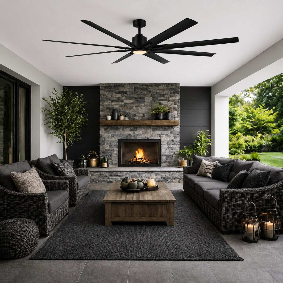 Home Decorators Collection Kensgrove II 60 in Smart Indoor Outdoor Matte Black Ceiling Fan with Remote Included Powered by Hubspace N608A MBK