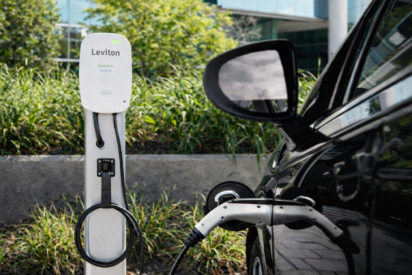 Leviton Dual Mount EV Charger Station Pedestal Front Back