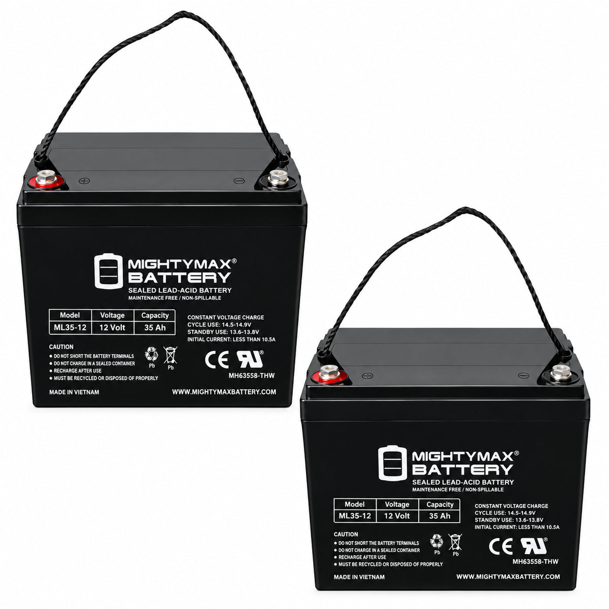 MIGHTY MAX BATTERY 12 Volt 55AH 45825 Battery Scooter Wheelchair Mobility Deep Cycle 2 Pack