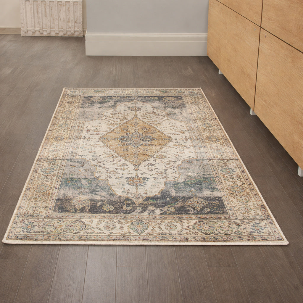 Home Decorators Collection Harmony Denim 5 Ft X 7 Ft Indoor Machine Washable Area Rug
