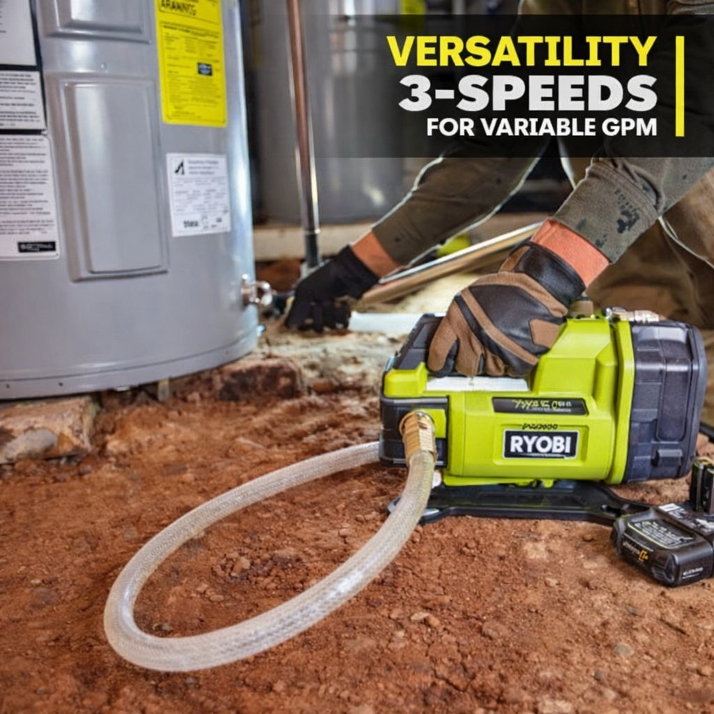 RYOBI ONE HP 18V Brushless 1 4 hp Cordless Battery Powered Transfer Pump Tool Only