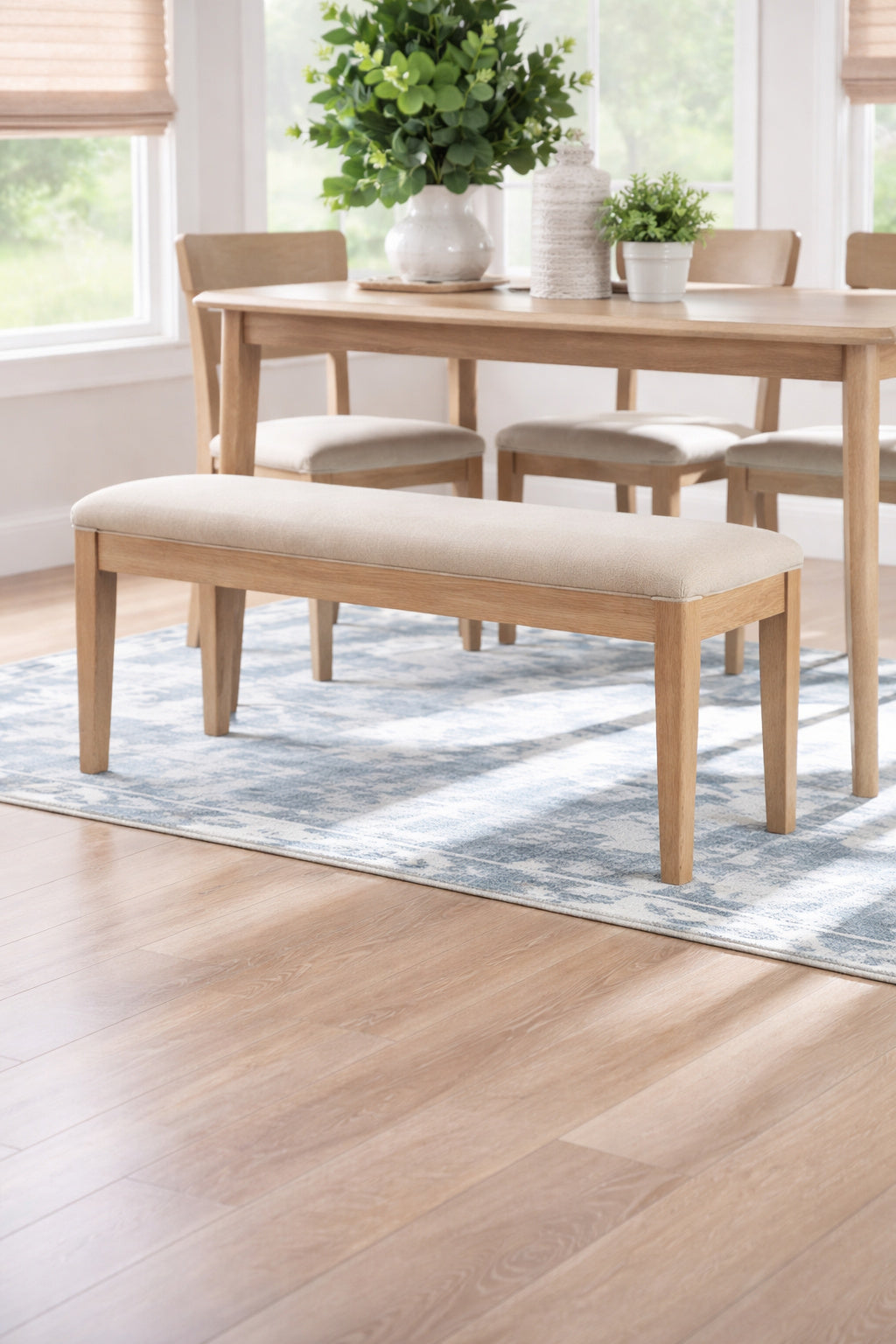 Linon Home Decor Jenny Natural Dining Bench Without Back 50 in