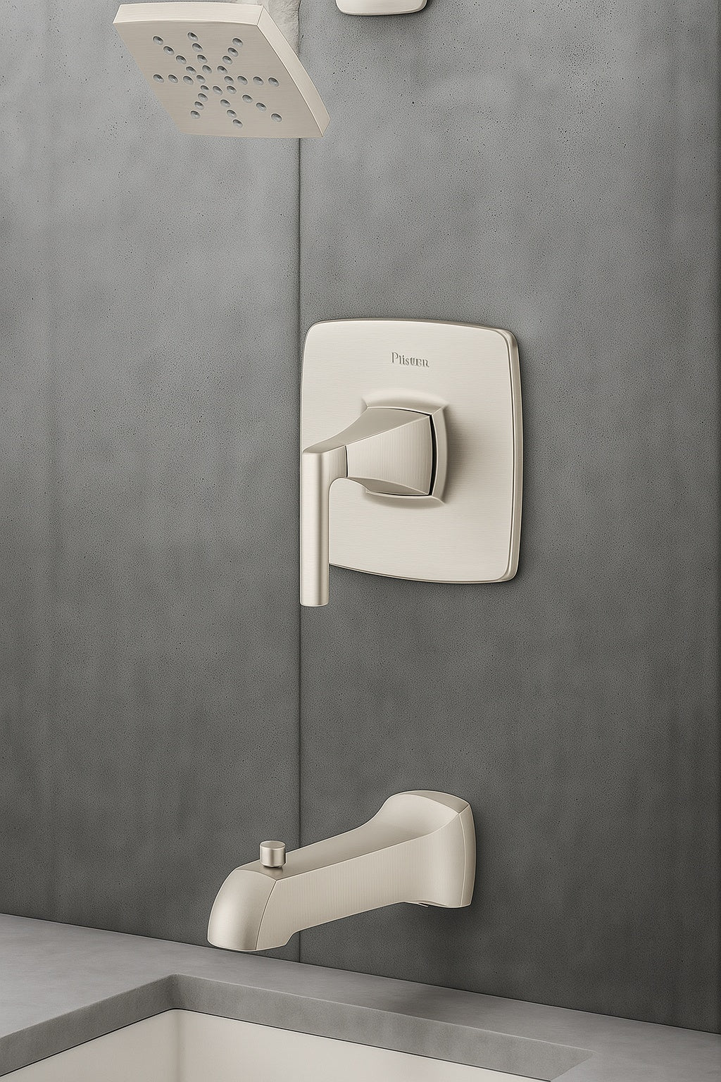 Bruxie 1-Handle 1-Spray Tub and Shower Faucet 1.8 GPM in Spot Defense Brushed Nickel (Valve Included)
