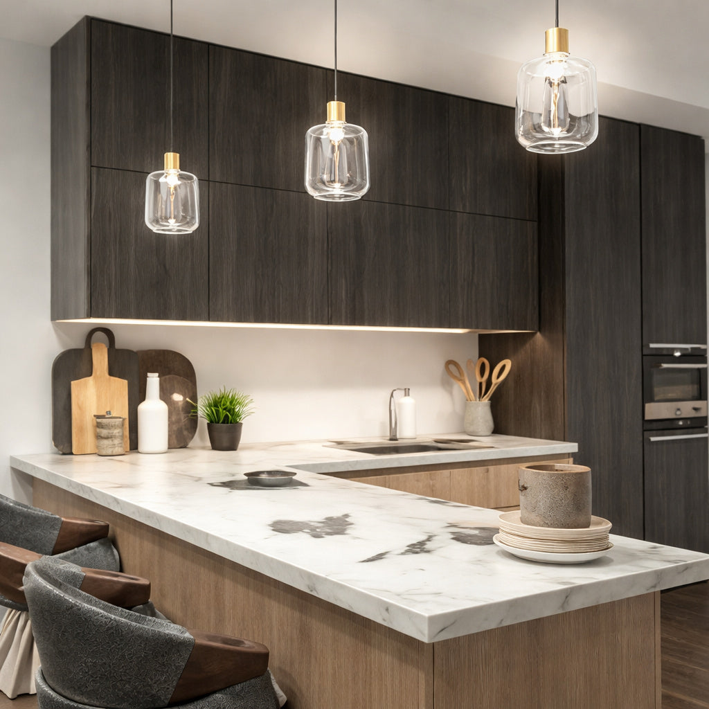 Artika Essence Globe 6 5 Watt 1 Light Black and Gold Modern Integrated Mini Pendant Light Fixture for Kitchen Island