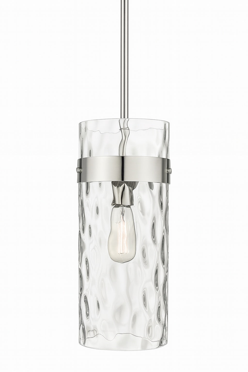 Fontaine 5 5 in 1 Light Pendant Brushed Nickel with Clear Glass Shade