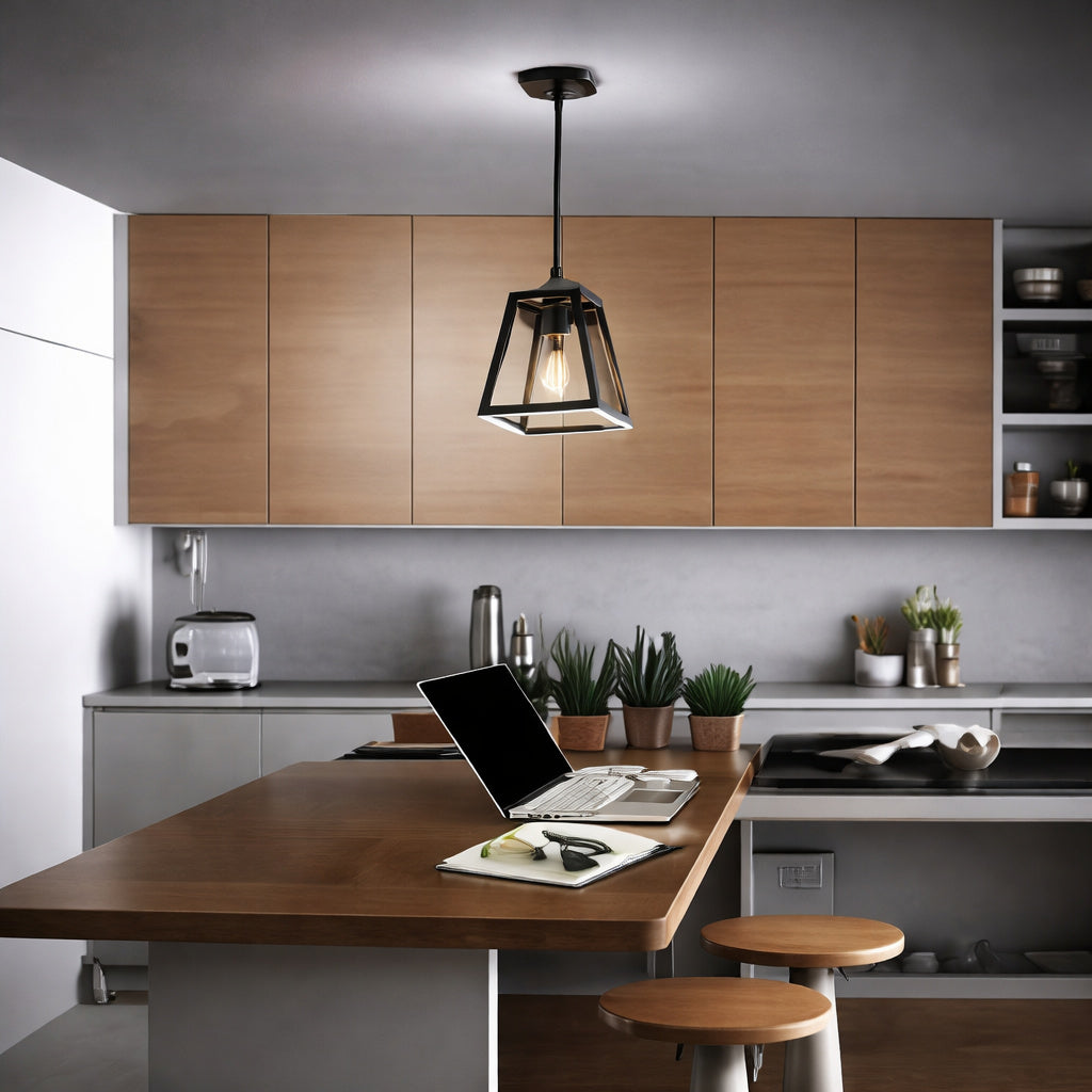 Katalyst 60 Watt 1 Light Matte Black Modern Adjustable Cct And 3 Light Modes Integrated Led Pendant Light