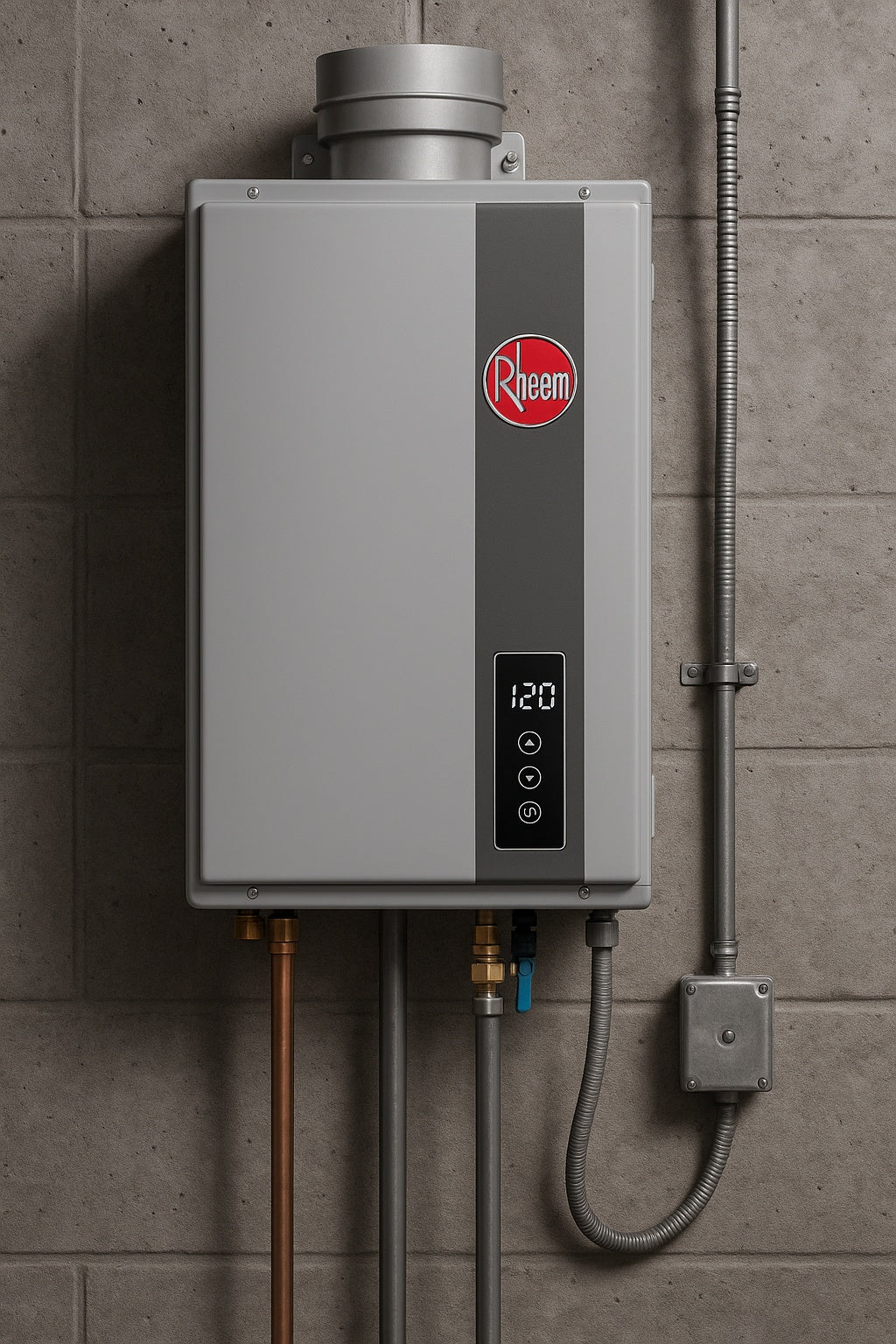 Rheem Performance Plus 7 0 GPM Non Condensing Indoor Natural Gas Tankless Water Heater