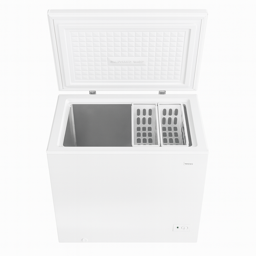 Vissani 7 0 cu ft Manual Defrost Chest Freezer with LED Light in White Garage Ready