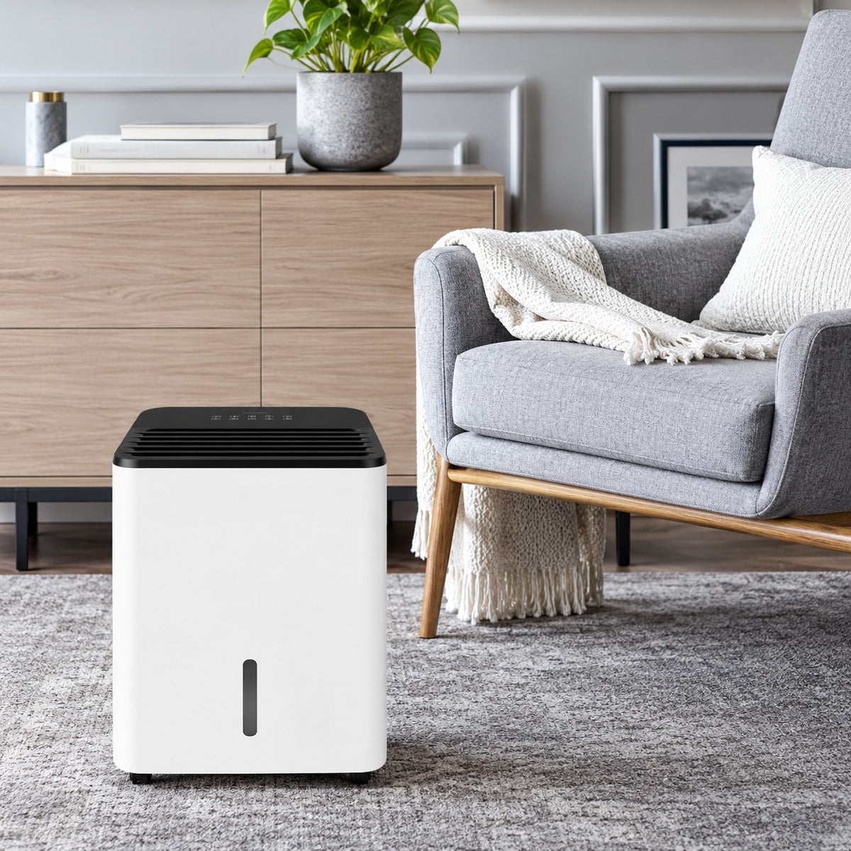Frigidaire 22 pt 350 sq ft Dehumidifier with Bucket in White FFAD2234W1