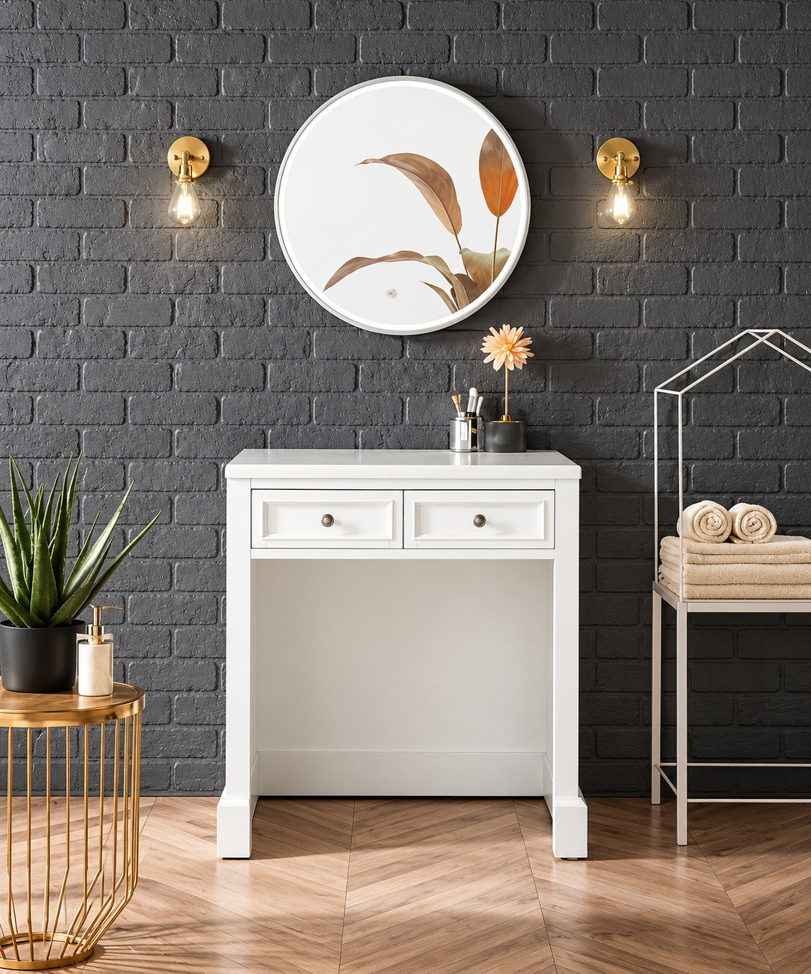 James Martin Vanities De Soto 31 4 in W x 23 5 in D x 34 9 in H Vanity Side Cabinet in Bright White
