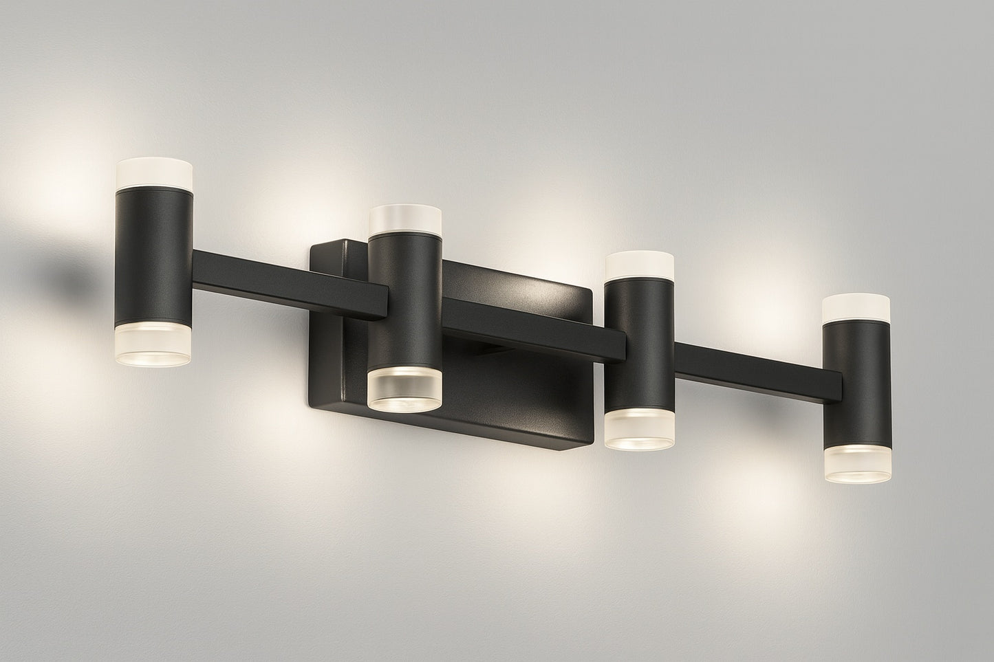 Artika Mist 27 in 4 Light Black Modern Integrated LED 5 CCT Vanity Light Bar for Bathroom