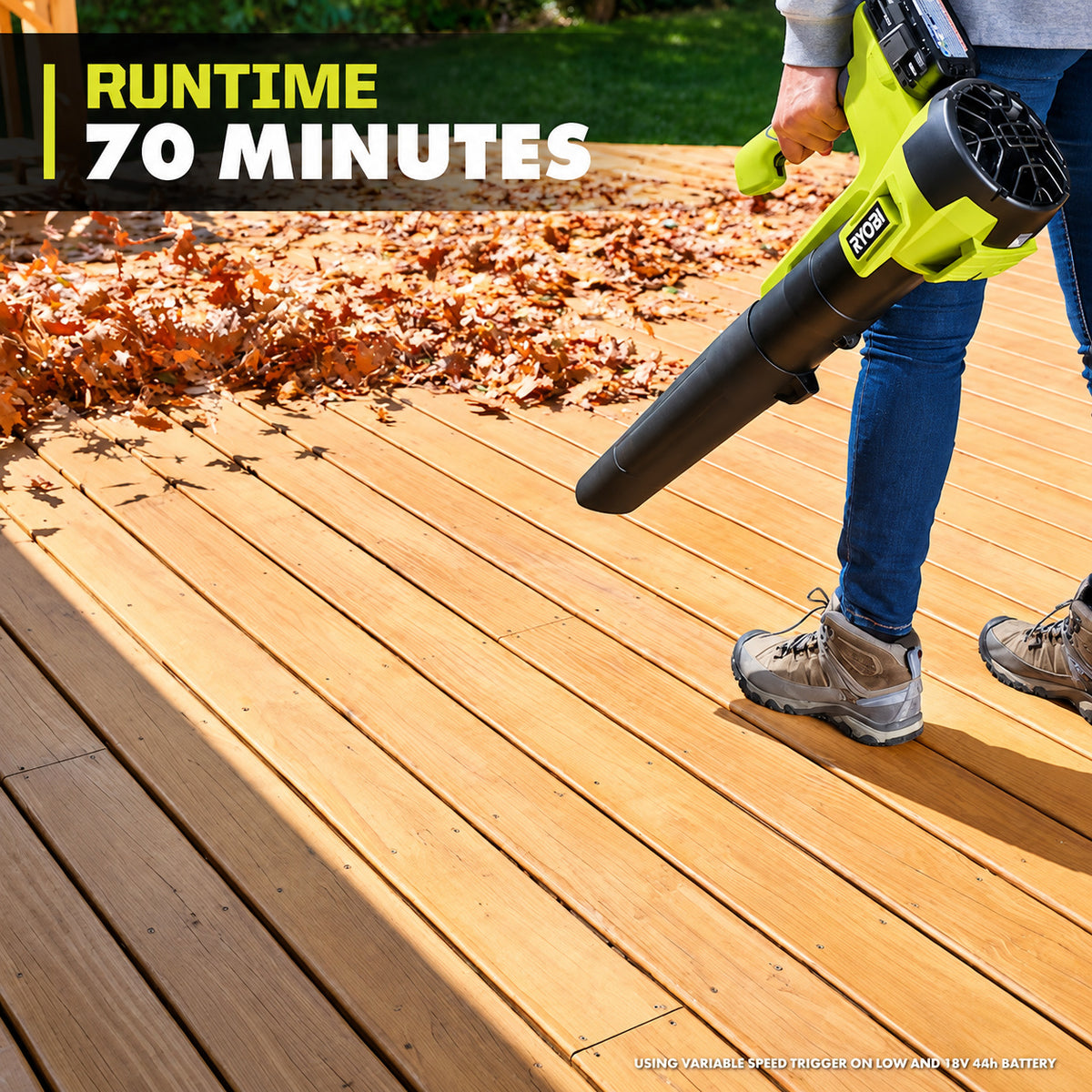 RYOBI ONE 18V 100 MPH 350 CFM Cordless Battery Variable Speed Jet Fan Leaf Blower Tool Only PCLLB01B