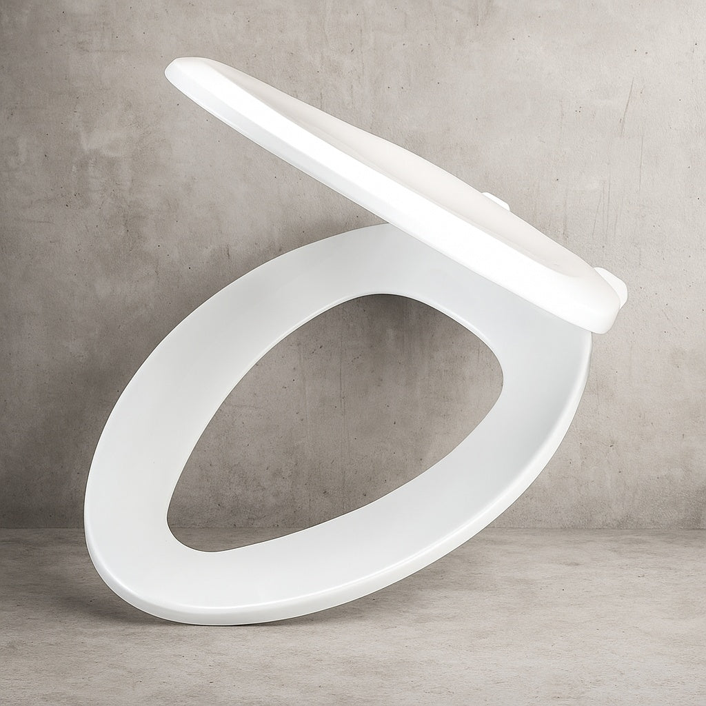 Elongated Slow Close Front Toilet Seat in White