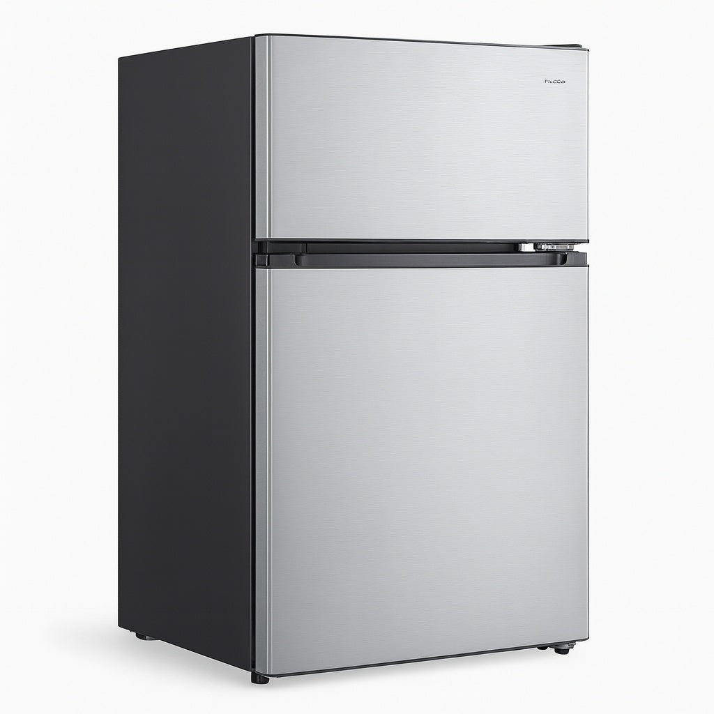 Vissani 3.1 cu. ft. 2-Door Mini Refrigerator in Stainless Steel with Freezer, ENERGY STAR