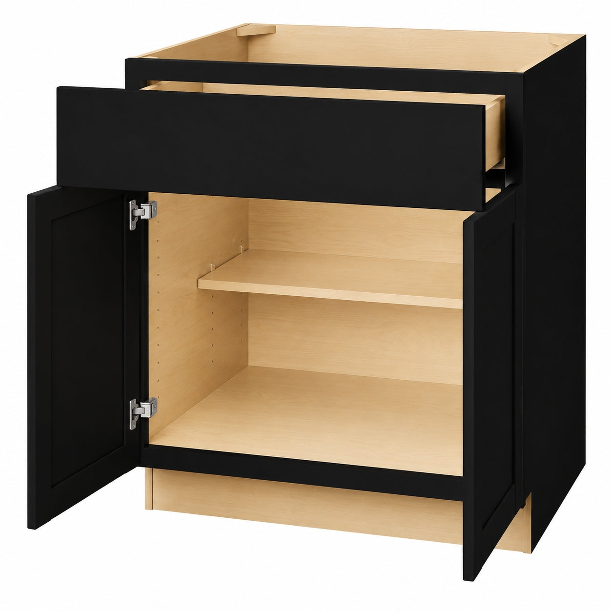 Hampton Bay Avondale 33 in W x 24 in D x 34 5 in H Ready to Assemble Plywood Shaker Sink Base Kitchen Cabinet in Raven Black