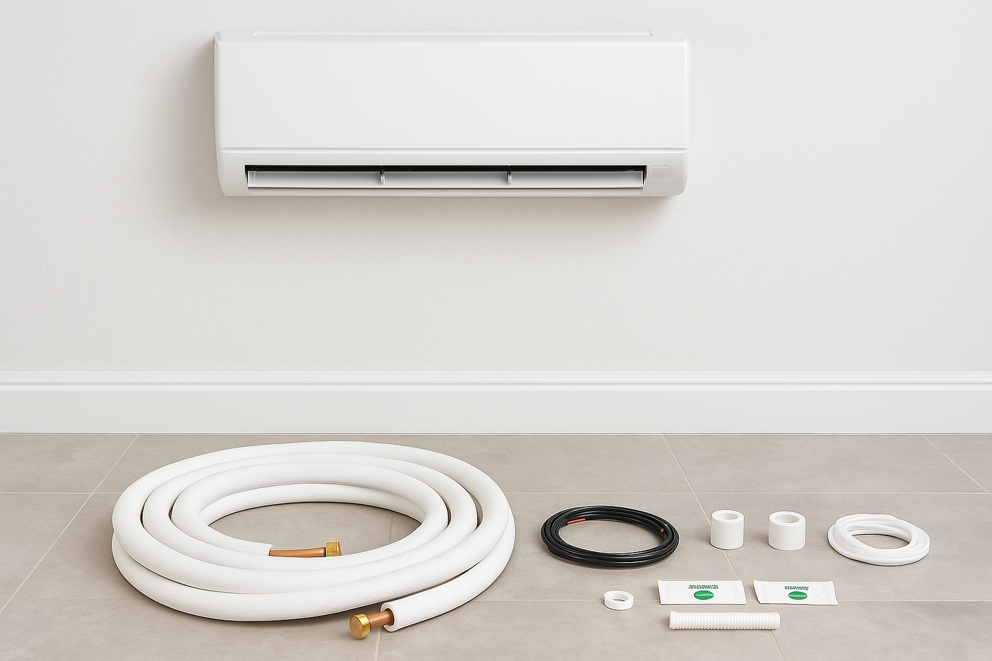 VEVOR 16 ft. Mini Split Line Set 3/8 in. and 5/8 in. O.D Copper Pipes Tubing and Triple-Layer Insulation for Air Conditioning