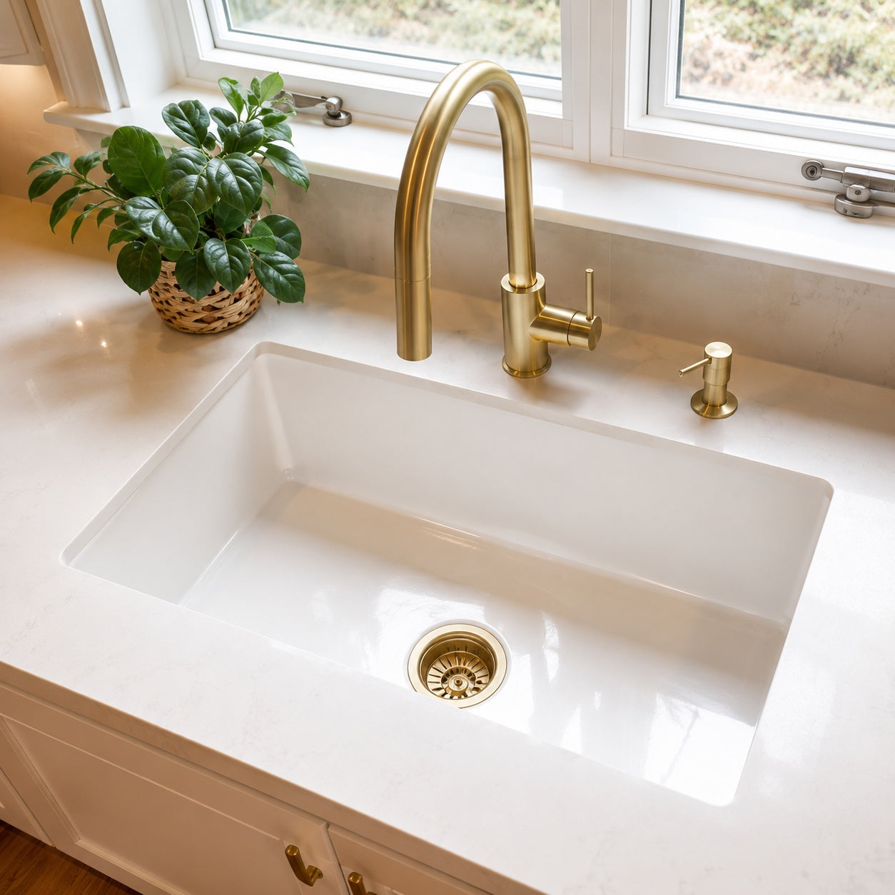 SINKOLOGY Eden 31 in Undermount Single Bowl Crisp White Fireclay Kitchen Sink