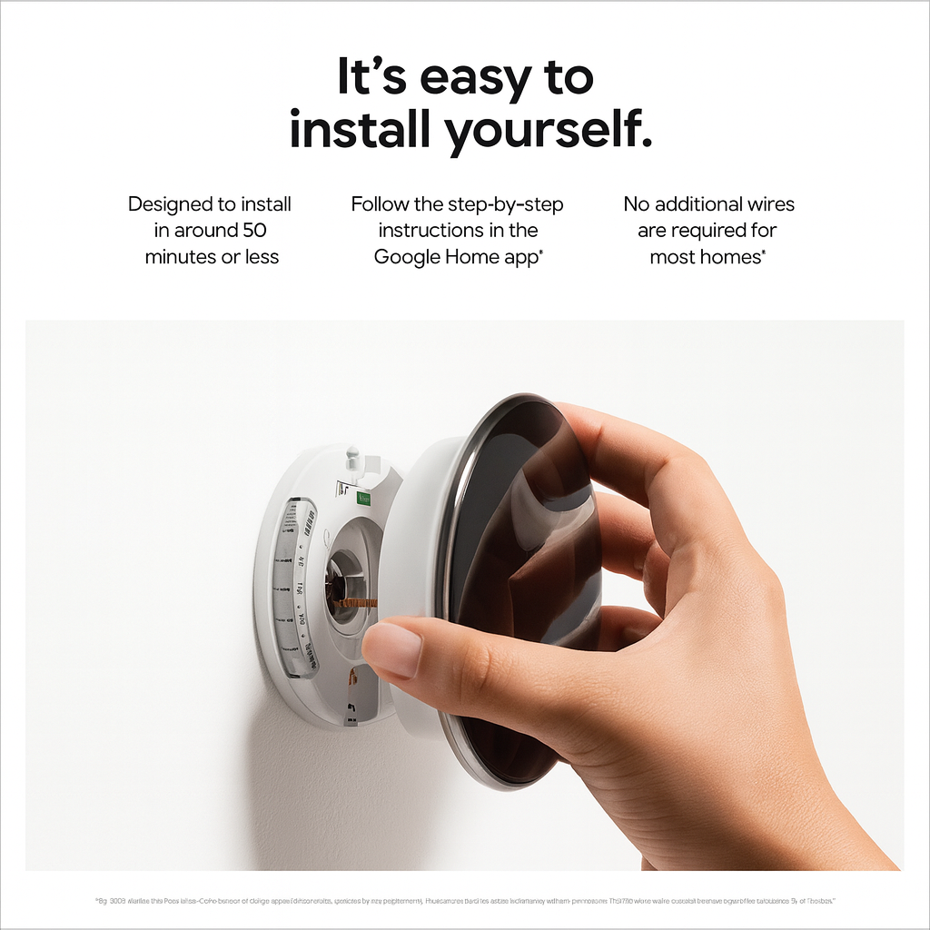 Google Nest Learning Thermostat 4Th Gen With Nest Temperature Sensor 2Nd Gen Polished Silver
