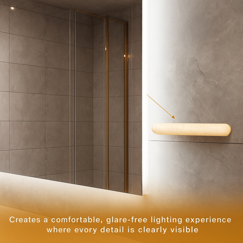 KeonJinn 40 in W x 24 in H Rectangular Frameless LED Light 3 Color Dimmable Anti Fog Wall Bathroom Vanity Mirror with Backlit