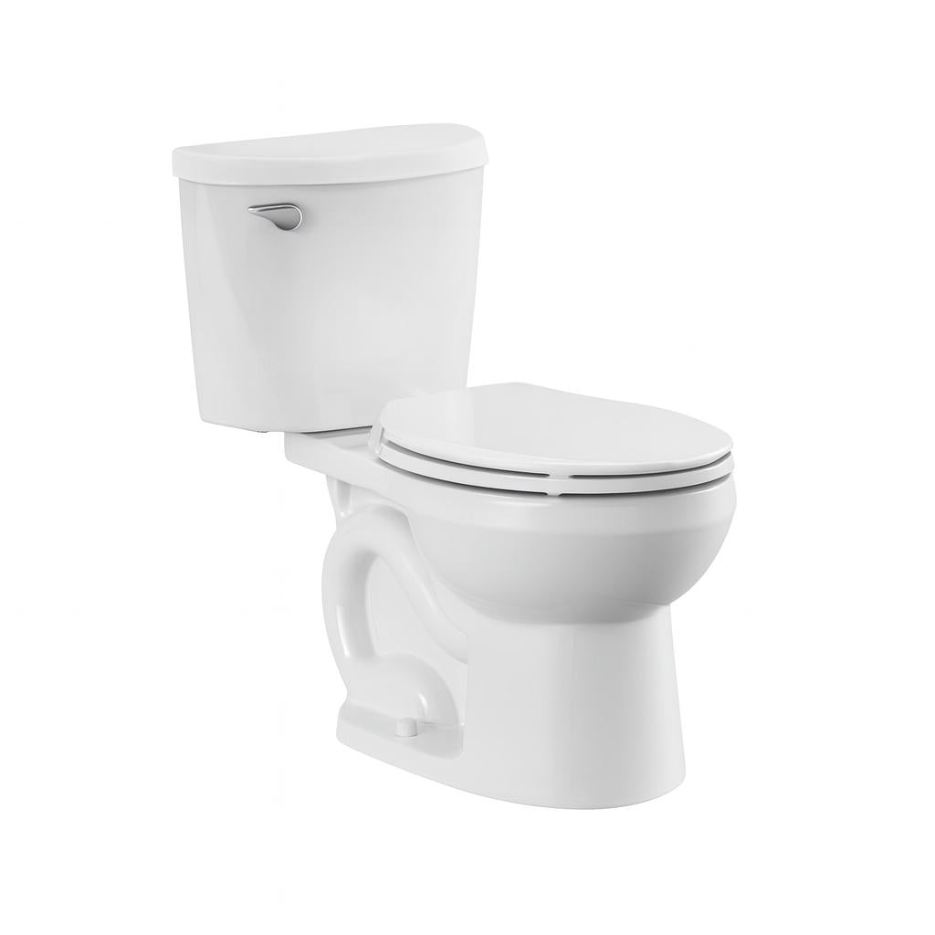 American Standard Reliant 12 in. Rough In 2-Piece 1.28 GPF Single Flush Round Toilet with Slow Close Seat in White