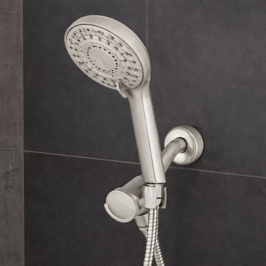 Waterpik 8 Spray Wall Mount Magnet Assist Multi Height Handheld Shower Head 1 8 GPM in Brushed Nickel