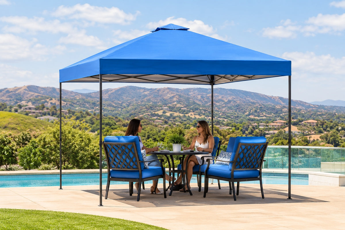 Everbilt 10 ft x 10 ft Blue Instant Shade Canopy Pop Up Tent R100D B5