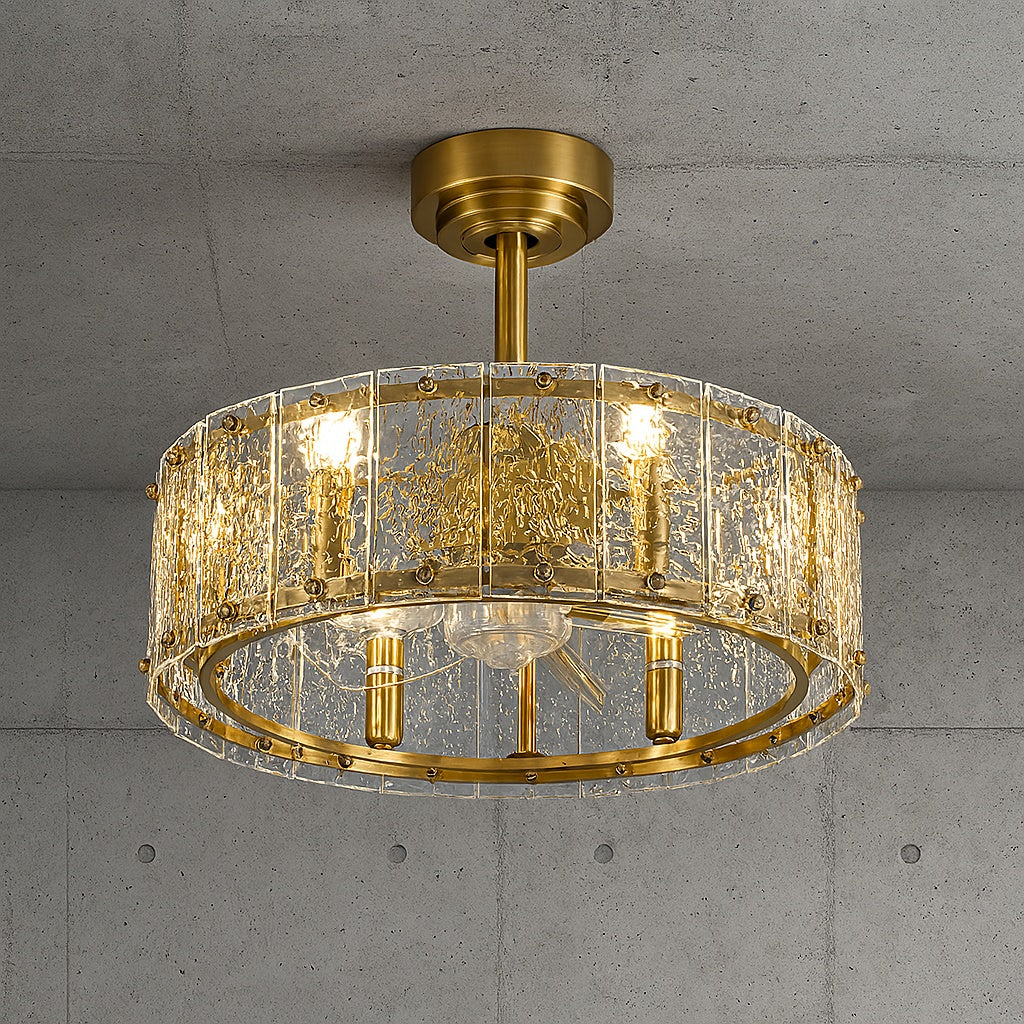 20 in Indoor Gold Crystal Cage Ceiling Fans with Lights and Remote Control SPM 19753J 501