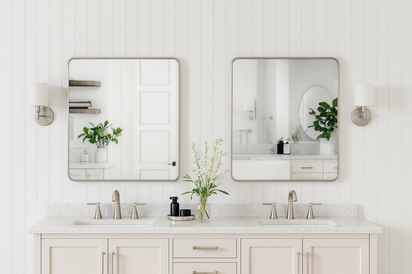 FUNKOL 24 in W x 36 in H Framed Rectangular Anti Fog Wall Mount Bathroom Vanity Mirror in Black