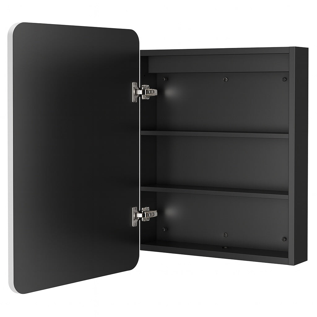 Homeibro 24 In X 30 In Silver Bathroom Medicine Cabinett With Mirror Recessed Or Surface Lighted Medicine Cabinet