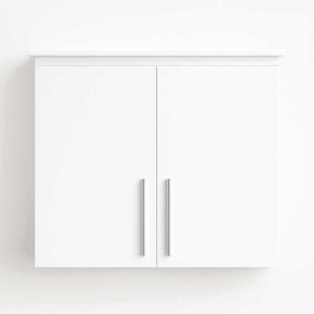 31.5 in. W x 11.81 in. D x 29.92 in. H Bathroom Storage Wall Cabinet in White, Stackable Wall Mounted Storage Cabinet