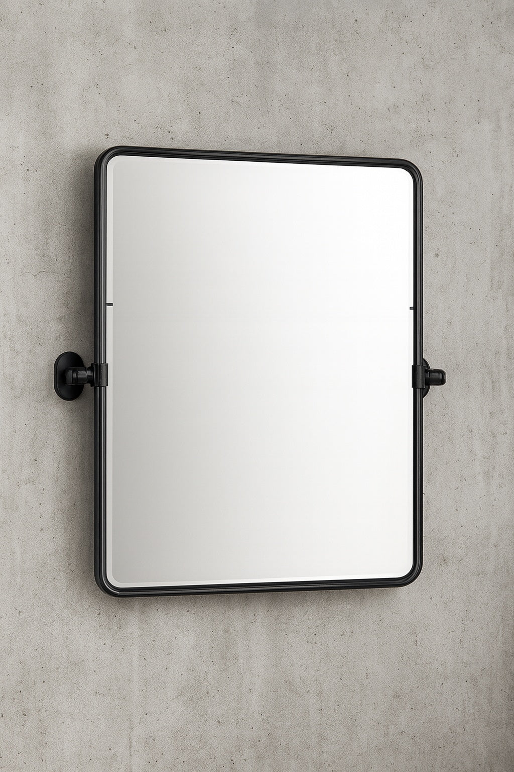 KeonJinn 20 in. W x 24 in. H Rectangular Framed Tilt Wall Bathroom Vanity Mirror in Black Pivot Aluminum Framed Mirror Wall Mount