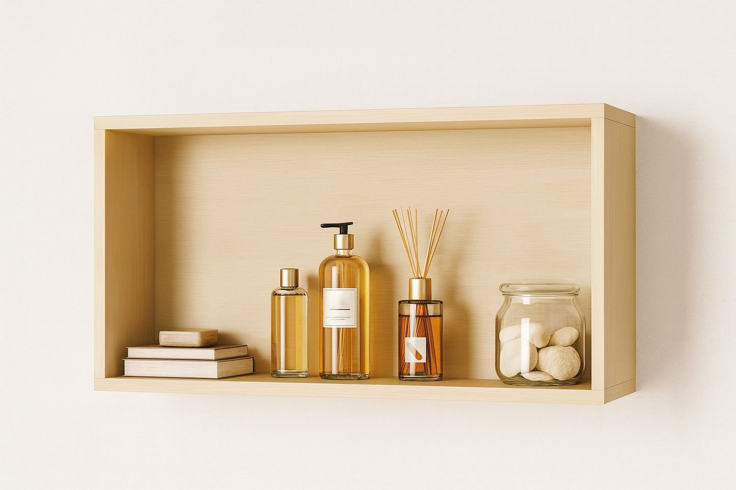 Simple Project 24 in D x 12 in W x 4 in H Single Layer Recessed Shower Niche Bathroom Stainless Steel Shower Shelf in Matte Gold