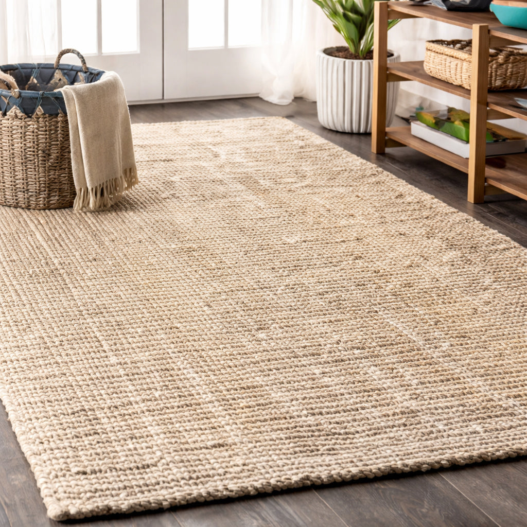 JONATHAN Y Light Ivory 6 ft x 9 ft Pata Hand Woven Chunky Jute Area Rug