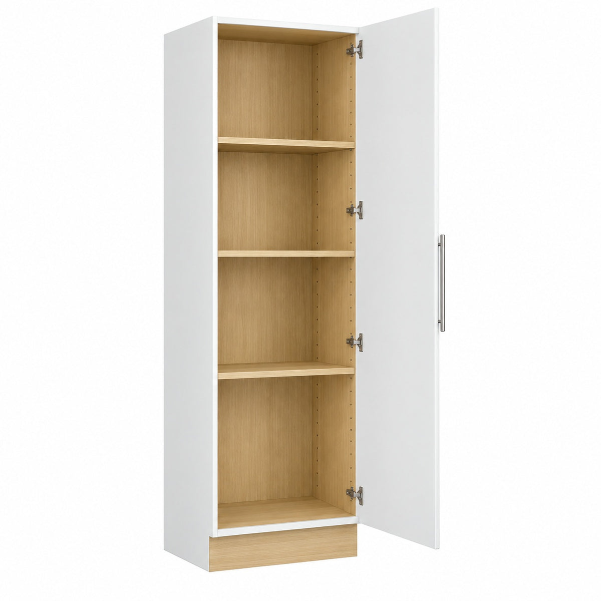 Hampton Bay Leyton 24 in W x 84 in H x 24 in D Ready To Assemble Plywood Slim Shaker Utility Pantry Cabinet in Alpine White SL UP2484