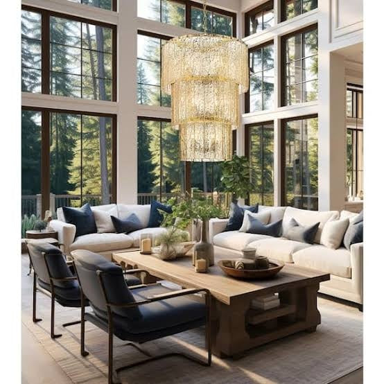 Glacier 12 light Modern Gold Tiered Chandelier with No Bulbs Included