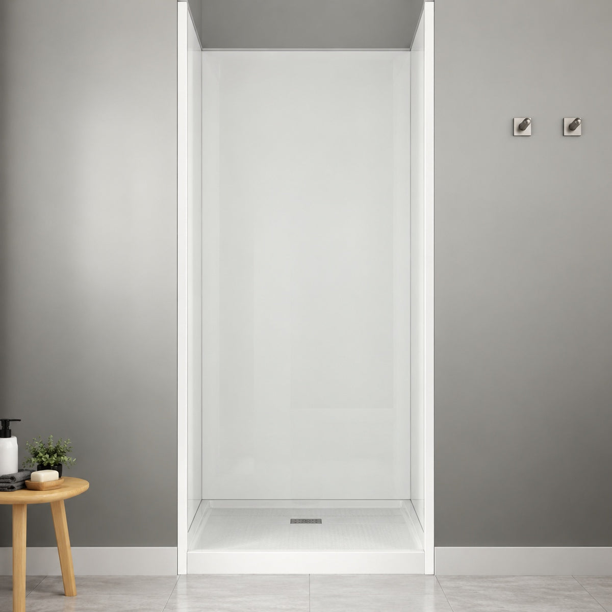 Streamline DSH 1060 94 36 in L x 36 in W x 76 in H 3 Piece Glue Up Alcove Shower Wall Surround in White Tile Finish DSH 1060 94