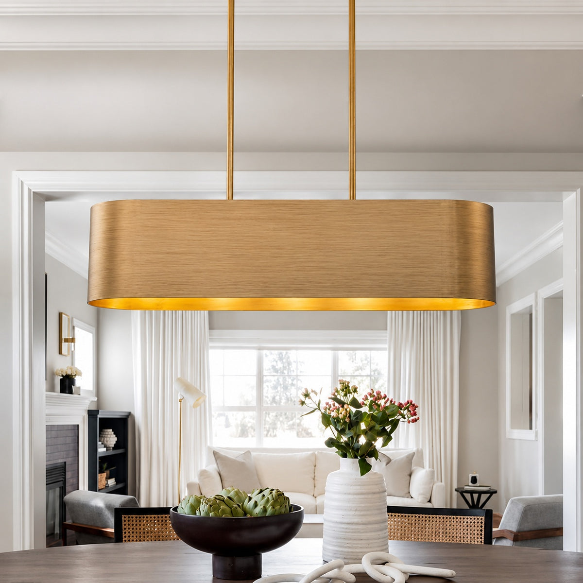 ZYZWMB Victoria 5 Light Modern and Contemporary Brass Chandelier Linear Kitchen Island Pendant Light YHF1075483